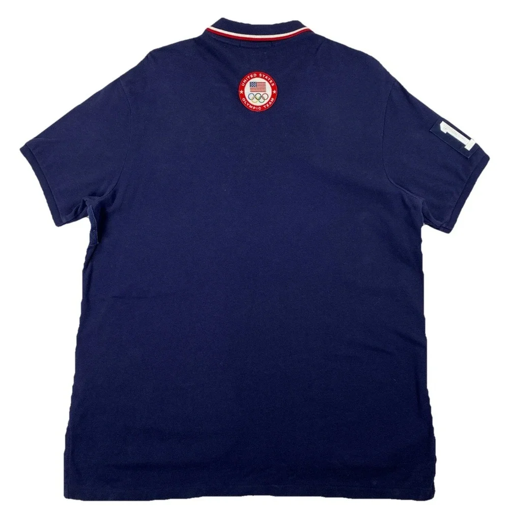 Polo Ralph Lauren USA Olympic 2012 Polo Shirt Men's XXL Custom Fit Navy Blue